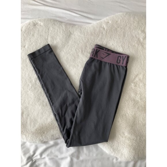 GymShark Leggings Charcoal Grey/Burgundy size Small - Picture 3 of 7
